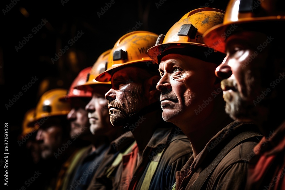 portrait of a worker in a mine after working on coal mine. Concept industrial engineer. portrait of a worker in a mine after working on coal mine. Concept industrial engineer.