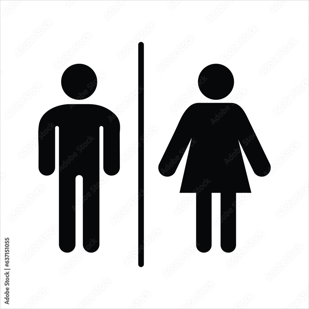 Lavatory Icon. Rest Room Signage. Toilet Symbol flat illustration on