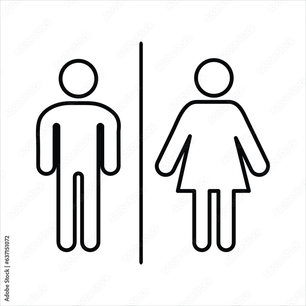 Lavatory Icon. Rest Room Signage. Toilet Symbol flat illustration on white background. Lavatory Icon. Rest Room Signage. Toilet Symbol flat illustration on white background.