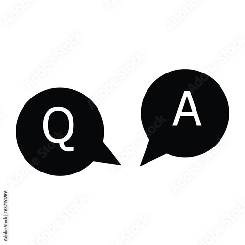 Q & A Sign,Simple Vector Sign & Trendy Symbol for Design and Websites, Presentation