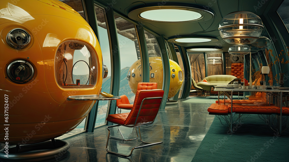 Fototapeta premium retro futuristic star base.