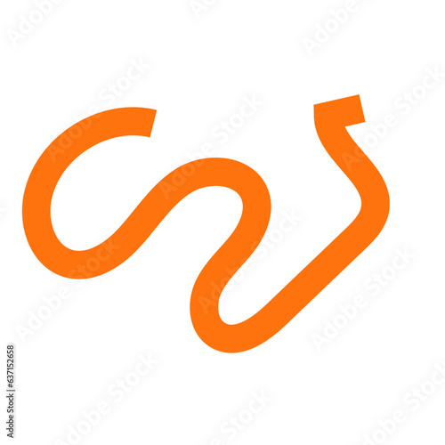 Orange doodle squiggly lines vector 