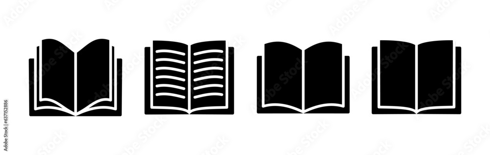 Book icon vector. Open book vector icon. Book icon vector. Open book vector icon.