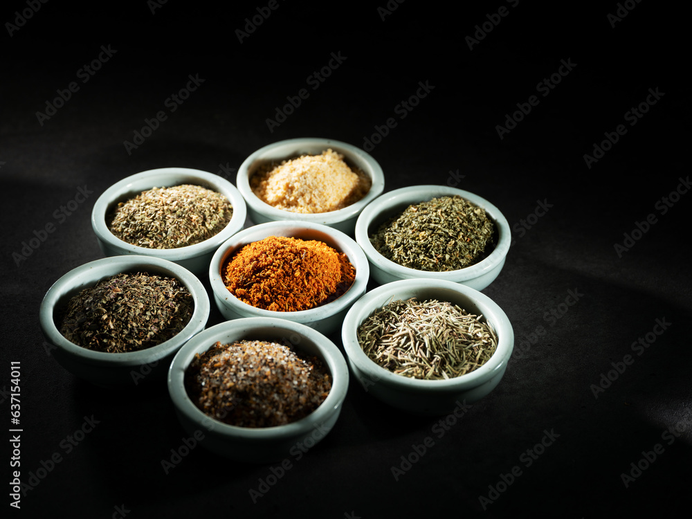 Various spices in a small bowl