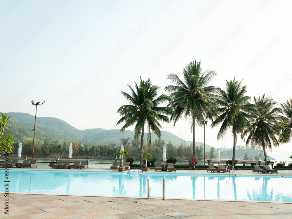 pool in the tropical resort