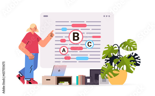 teacher spelling error checking grammar and punctuation mistake detection concept horizontal