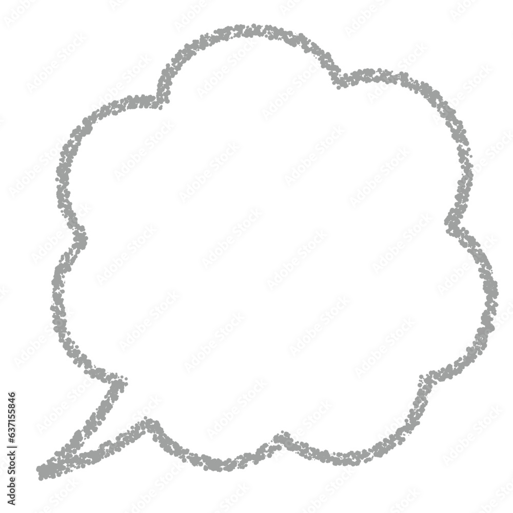 クレヨン素材のシンプルなふきだし