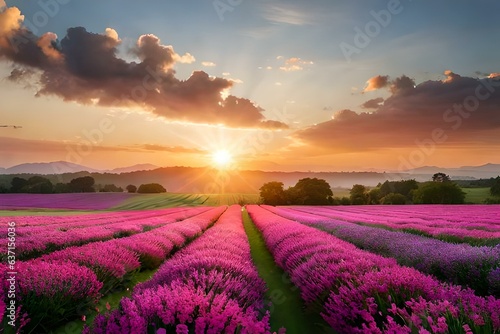 A serene field filled with blooming flowers  where an anonymous gardener is gracefully picking flowers  capturing the beauty of nature and the peacefulness of the gardening process