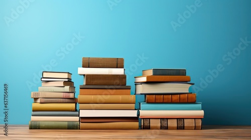 World Book Day Banner Background with stack of books