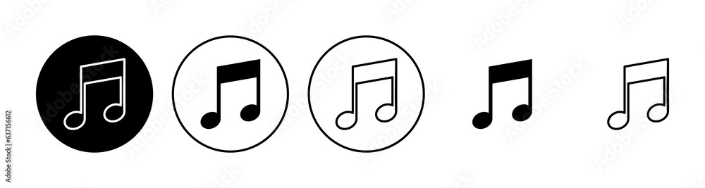 Music icon set. note music icon vector Music icon set. note music icon vector