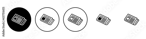 Newspaper icon set. news paper vector sign