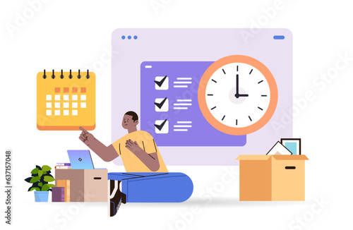 businessman scheduling job project time management concept planning organization working time horizontal