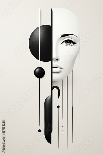 minimalstic black and white zoiak art design photo