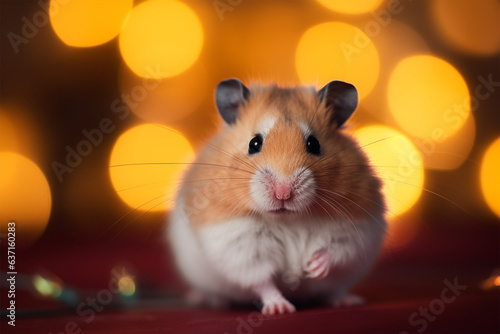 a cute hamster on a blurred background