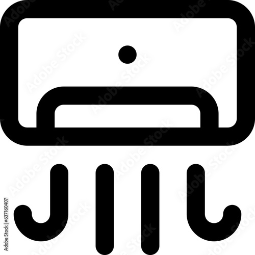 Air conditioner in outline icon. AC, cooler, summer