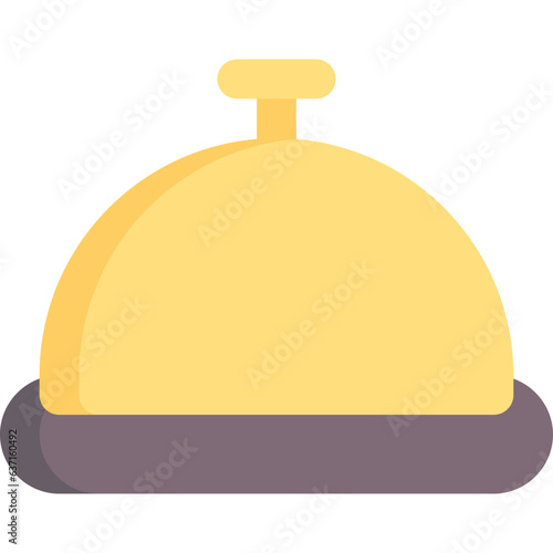 Hotel bell in flat icon. Receptionist, hotel service