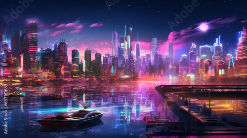 futuristic waterfront cityscape © Lee Barnwell