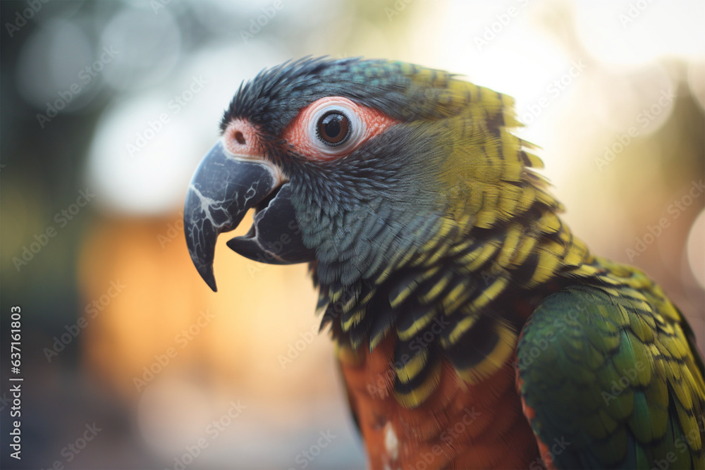 a beautiful parrot with a blurred background