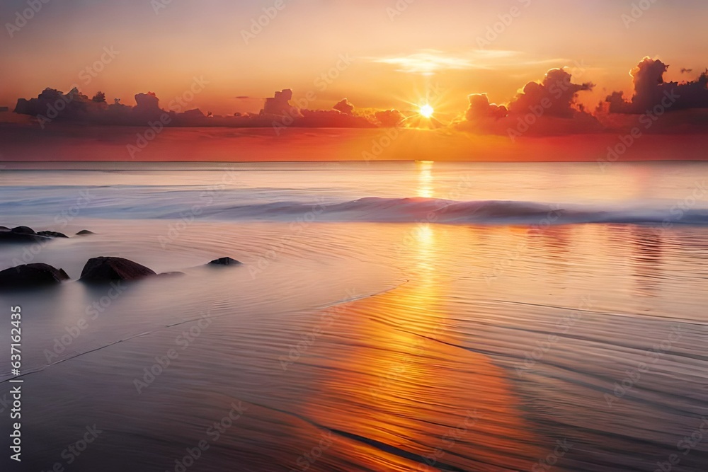 Fototapeta premium sunrise over the river Generated Ai