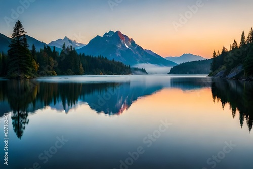lake in the mountains Generated Ai © Sadaf