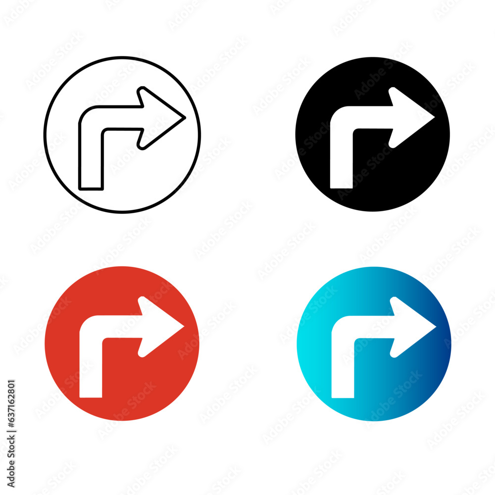 Abstract Right Turn Silhouette Illustration Abstract Right Turn Silhouette Illustration