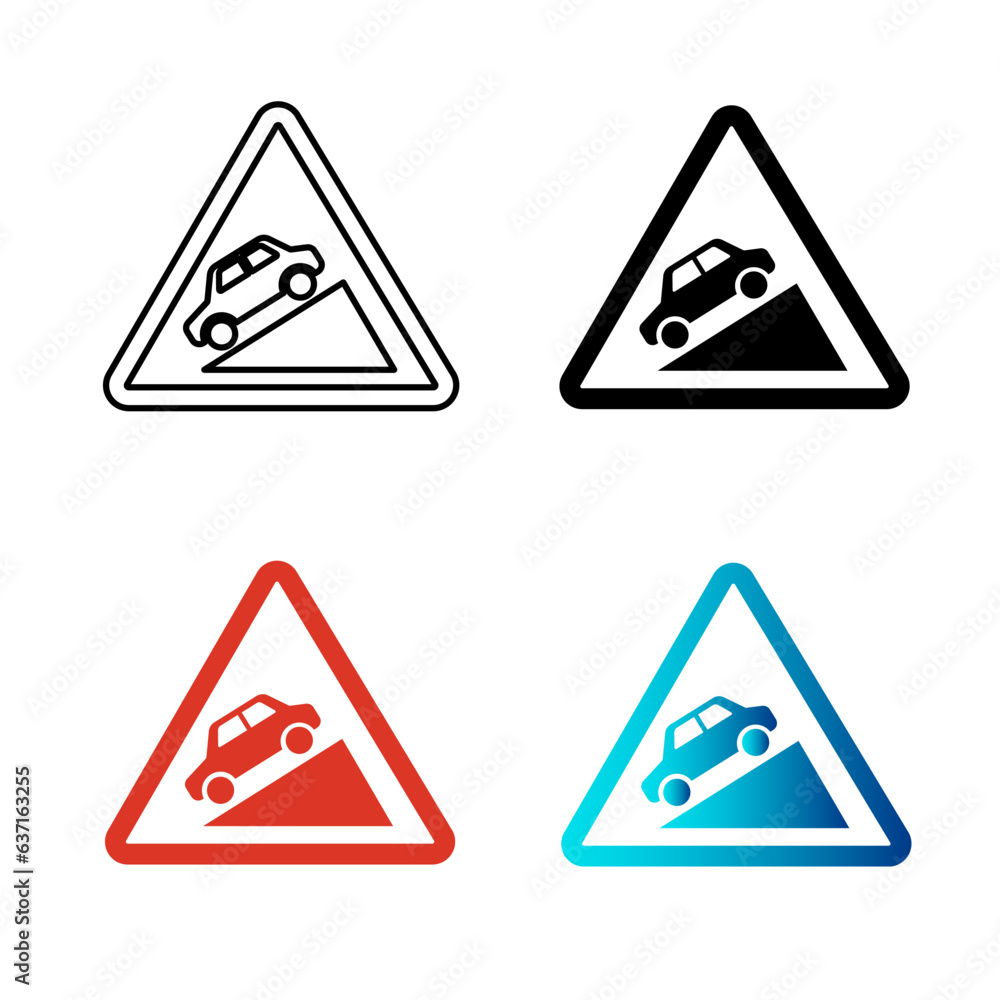 Abstract Slope Sign Silhouette Illustration Abstract Slope Sign Silhouette Illustration