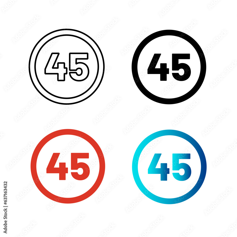 Abstract Speed Limit 45 Silhouette Illustration Abstract Speed Limit 45 Silhouette Illustration