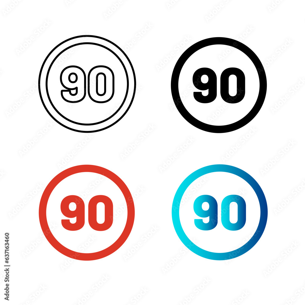 Abstract Speed Limit 90 Silhouette Illustration Abstract Speed Limit 90 Silhouette Illustration