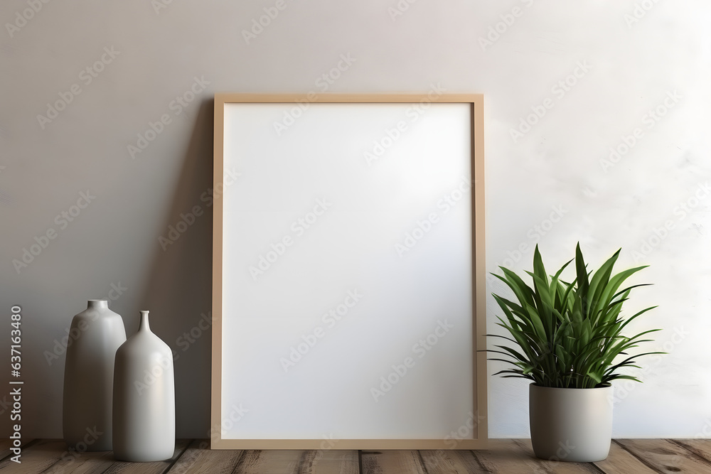 Artistic Frame Mockup Tranquility, generative ai Artistic Frame Mockup Tranquility, generative ai
