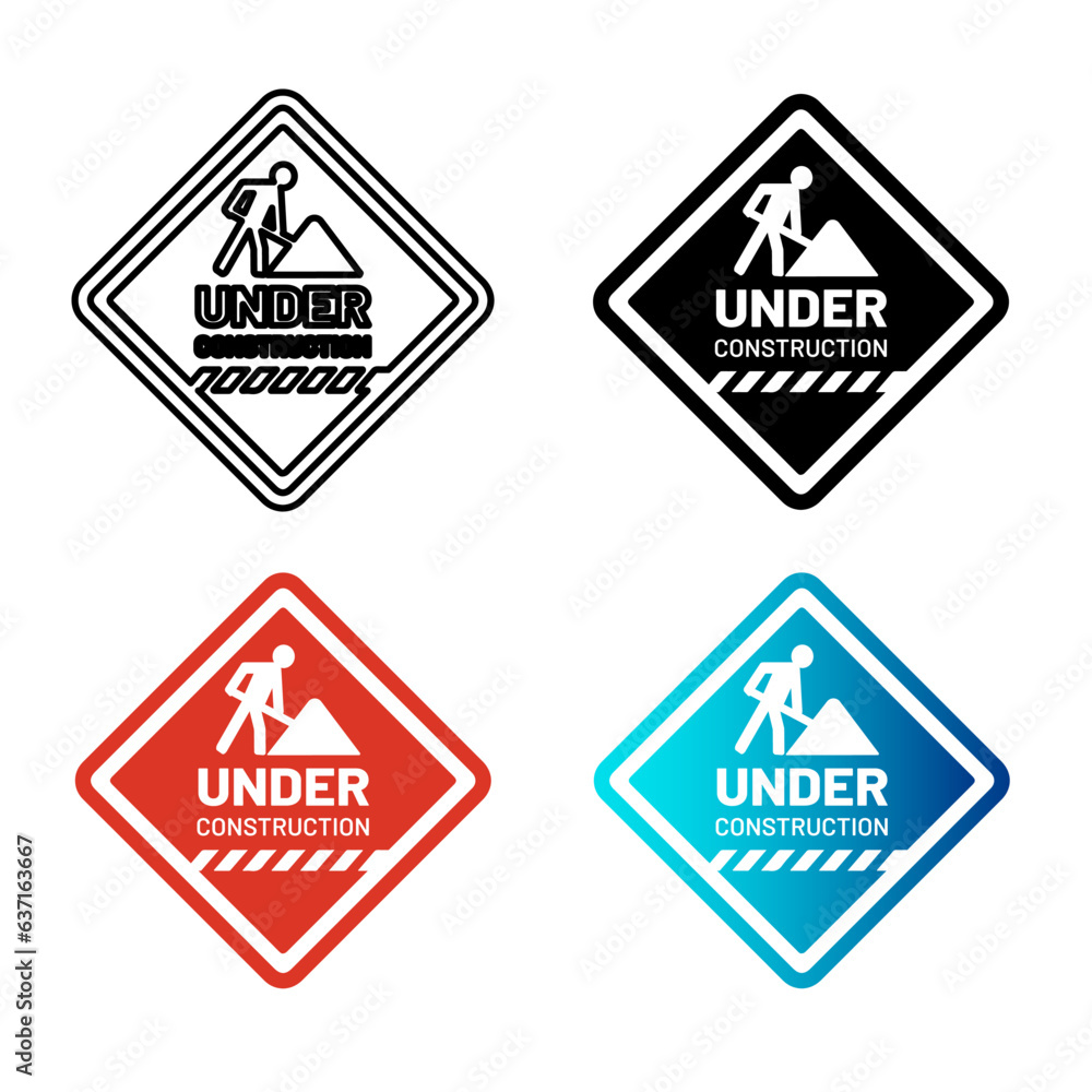 Obraz premium Abstract Under Construction Silhouette Illustration