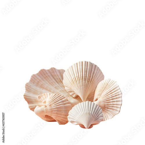 isolated seashells on transparent background