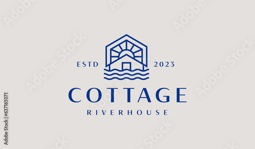River House Logo Template. Universal creative premium symbol. Vector illustration. Creative Minimal design template. Symbol for Corporate Business Identity