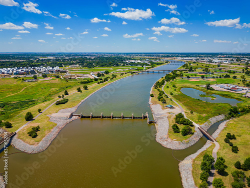 Aerial view of Oklahoma River landscape © Kit Leong