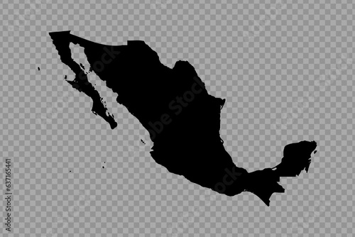 Transparent Background Mexico Simple map