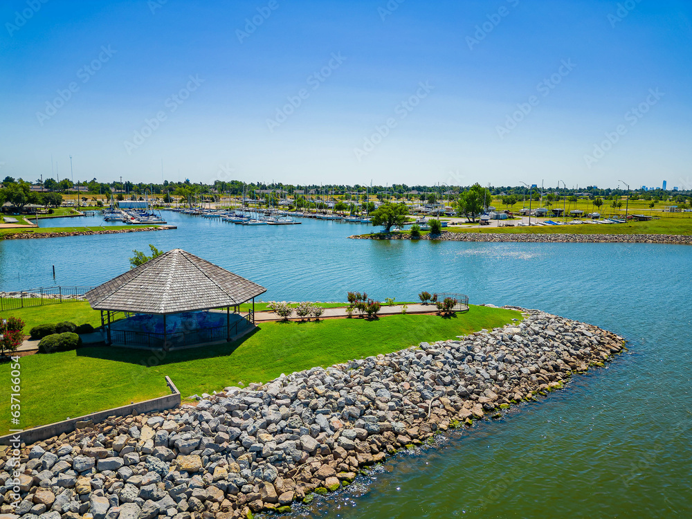 Aerial view of the landscape near Lake Hefner