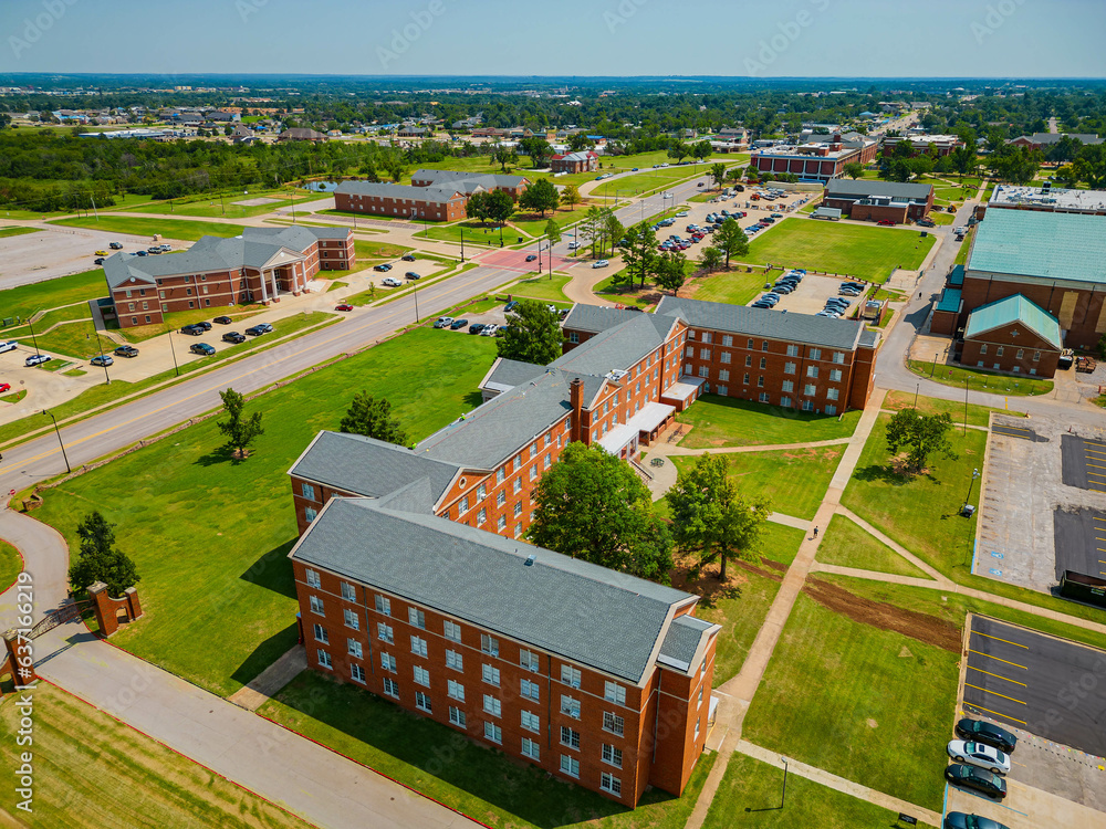Aerial view of the Agee Residence Center of Oklahoma Baptist University
