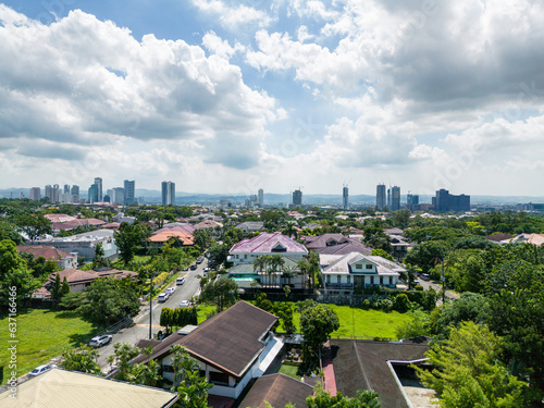 Manila, The Philippines –August 20, 2023. “A beautiful mid-morning cityscape panorama of Eastwood City as seen from Quezon City”. 