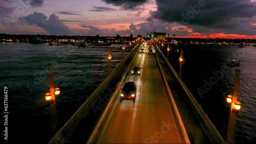 St Augustine FL Lion Bridge Eve Low Alt 2 Aerial