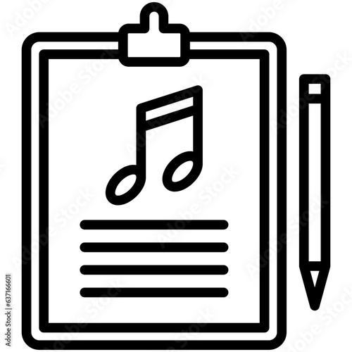 Songwriter icon often used in design, websites, or applications, banner, flyer to convey specific concepts related to music and multimedia