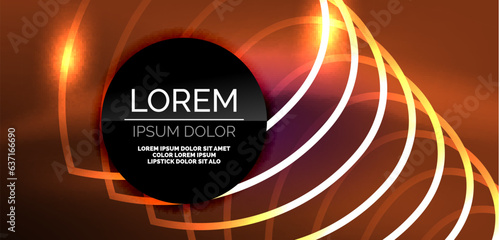 Neon lines and waves abstract background. Techno glowing neon shapes vector illustration for wallpaper, banner, background, landing page, wall art, invitation, prints, posters