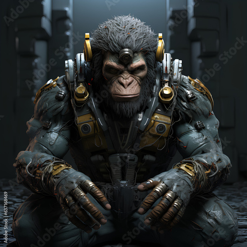 ape soldier with gun