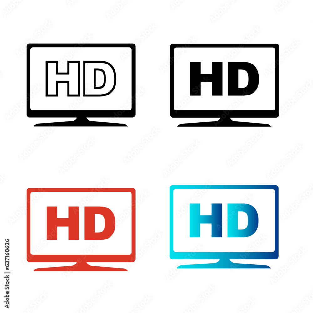 Abstract HD Monitor Silhouette Illustration Abstract HD Monitor Silhouette Illustration