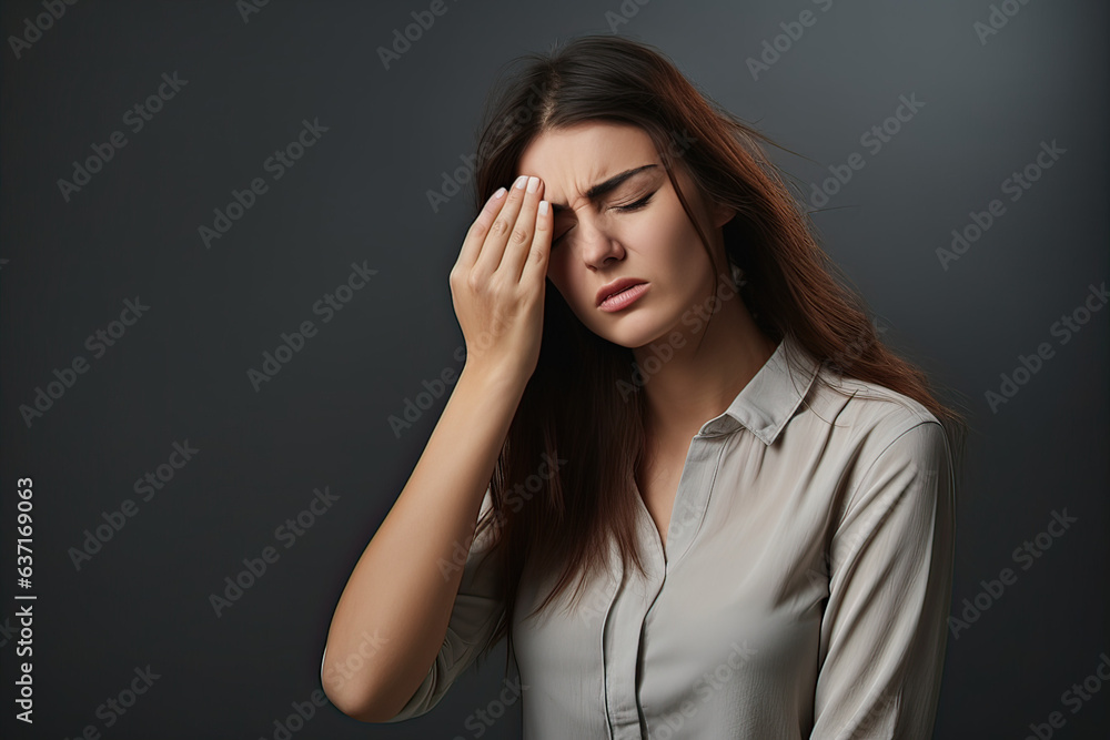 Woman having a headache (AI Generated) Woman having a headache (AI Generated)