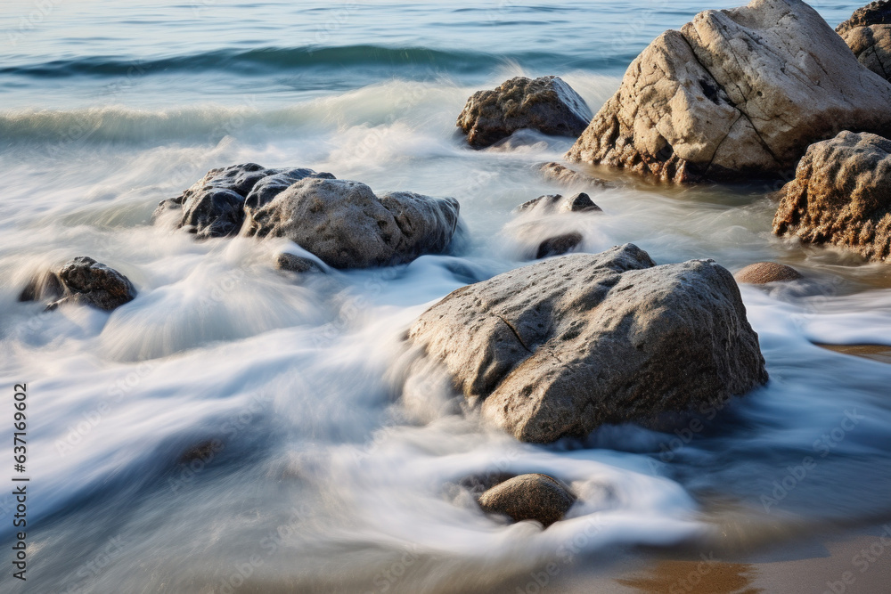 Landscape with water and rocks (AI Generated) 