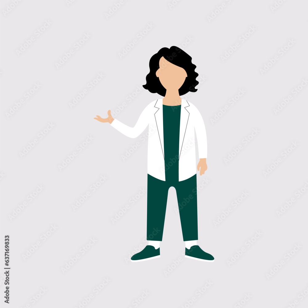 Woman doctor flat design vector illustration