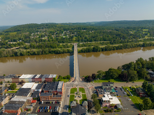 August 2023 aerial photo of Village of Owego, Tioga County, NY. photo