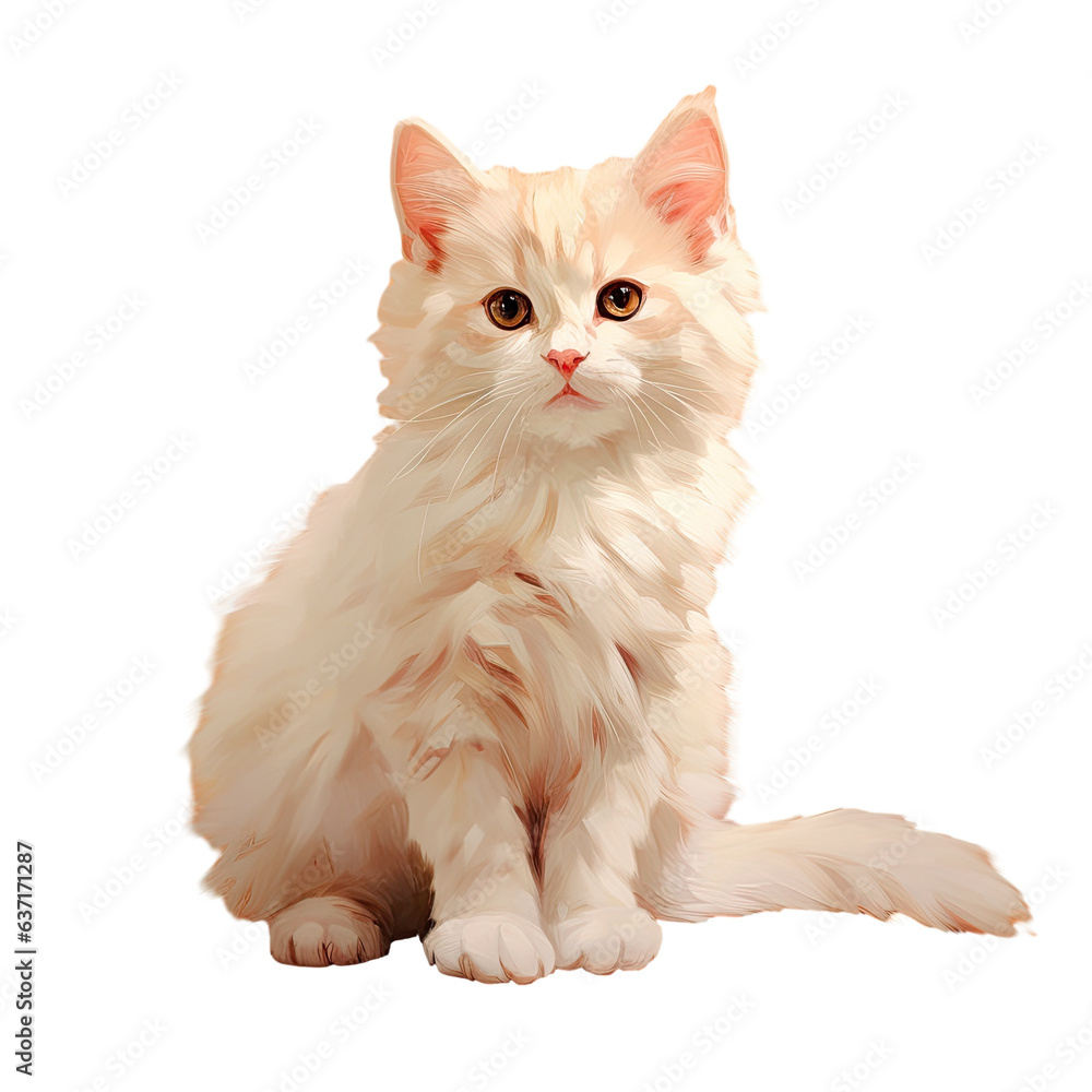 Small cat with orange and white fur