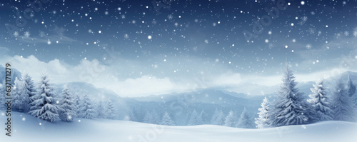 Wallpaper Mural Enchanting Winter Landscape with Falling Snow Torontodigital.ca