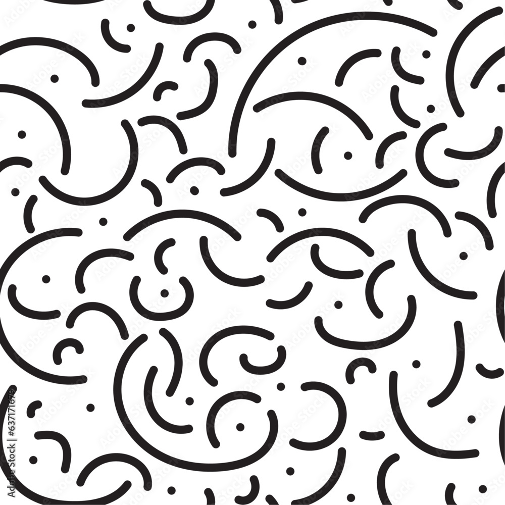 Doodle Line Art Seamless Pattern Doodle Line Art Seamless Pattern