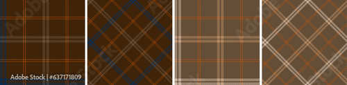 Plaid seamless vector pattern set.